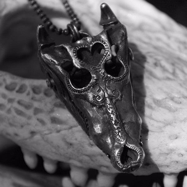 Crocodile Skull Pendant
