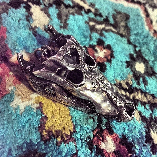 Crocodile Skull Pendant
